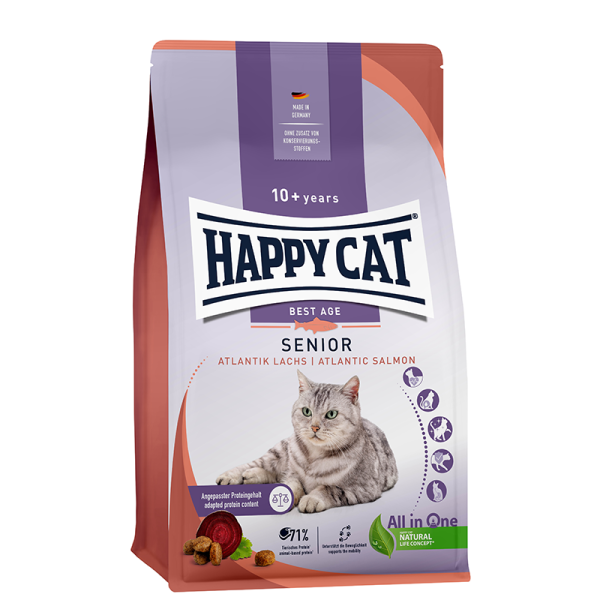 Happy Cat Senior met zalm voor katten vanaf 8 jaar